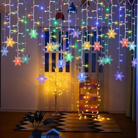 Guirlande Lumineuse Flocon de Neige 4 m – 96 LED avec 8 Modes pour Noël, Mariage, Anniversaire, Jardin ou Chambre (1/4)