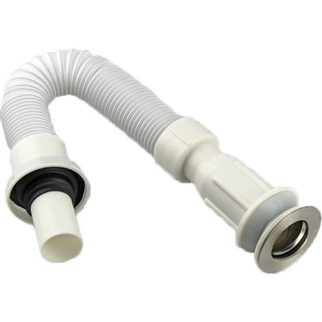 1 Tuyau d'évacuation flexible, extensible 320-880 mm, siphon anti-odeur, raccord 32 mm et 39 mm, pour évier et lavabo (1/5)