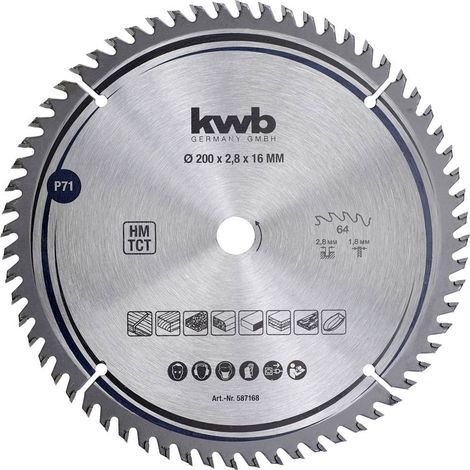 kwb lama per sega circolare Carburo Z-64 200 mm argento (1/3)