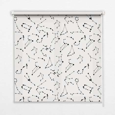 Innenrollo Fensterrollo - Rollo ohne Bohren - Sichtschutzrollo - Lichtdurchlässiges Rollo - Rechteckiges - Rollo - (150 cm x 180 cm) - Sternbilder