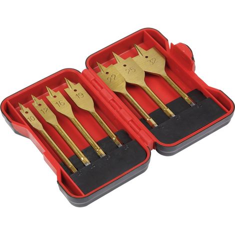 Sealey Titanium Coated Flat Wood Drill Bit Set 7pc AK3707FW