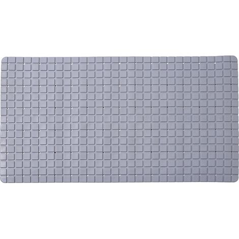 Tapis de Douche Antiderapant Tapis de Baignoire de Bain avec Ventouse/Trous de Drainage pour Baignoires et Douches, Anti Moisissure Tapis de Sol, Longue 72 x 38cm Gris (1/5)