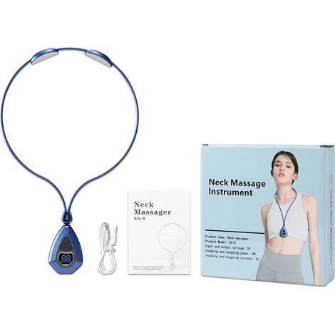 Appareil de massage cervical suspendu rechargeable avec TENS et massage pulsé de la nuque et des épaules. Outil de massage 3D en dropshipping01407-AquaForge