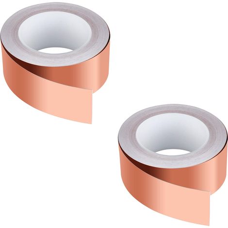 Ruban adhésif en feuille de cuivre de qualité supérieure, résistant aux interférences électromagnétiques (EMI), durable, idéal pour le jardin et les enfants (lot de 2).