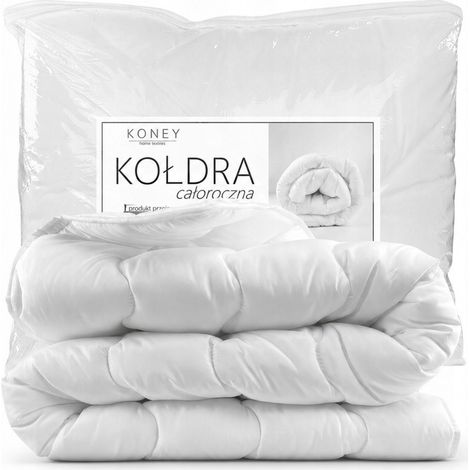 Couette Silicone Toute Saison - Blanche - 160x200 Cm - Hypoallergénique - Polyester