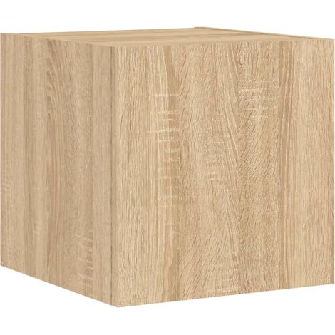 Mobile TV multimediale scaffale per televisione televisione buffet sala da pranzo soggiorno camera da letto a parete con luci a LED rovere Sonoma 30,5 x 35 x 30 cm marrone 020028011