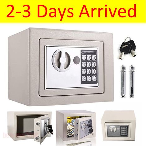 DIGITAL STEEL SAFE ELECTRONIC SECURITY HOME OFFICE MONEY CASH SAFETY BOX MINI (1/5)