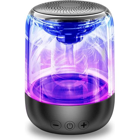 Tragbarer Bluetooth-Lautsprecher, kristallklarer Stereoklang, satter Bass, LED-Beleuchtung, TF-Kartensteckplatz