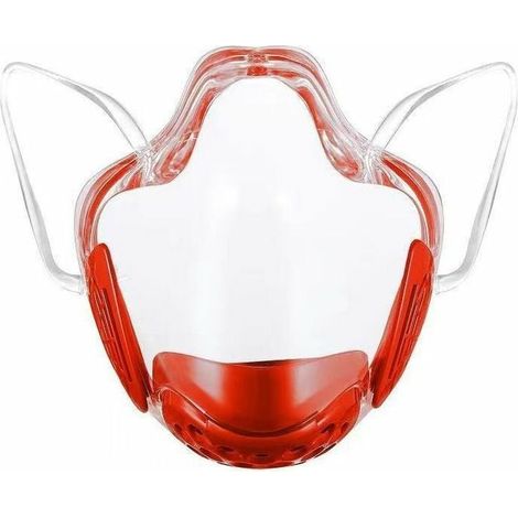 Mascarillas, mascarillas protectoras, mascarilla transparente, mascarilla antipolvo, mascarilla facial transparente visible - roja (1/5)