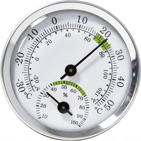 Thermomètre hygromètre, densimètre intérieur, sans batterie, hygromètre analogique, diamètre 58 mm, serre, Chambre de bébé, mini capteur d'humidité intérieure pour voiture, cadran en aluminium (1/5)