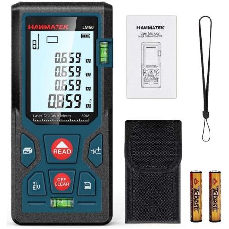 Télémètre laser numérique, Lm50 50M, Mesure de longueur/surface/volume/Théorème de Pythagore (1/5)