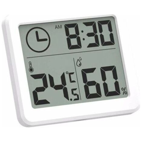Digitales LCD-Thermometer/Hygrometer für den Innenbereich mit Temperatur- und Feuchtigkeitsanzeige in Celsius und Fahrenheit, Weckerfunktion, -10-70 °C (1/4)