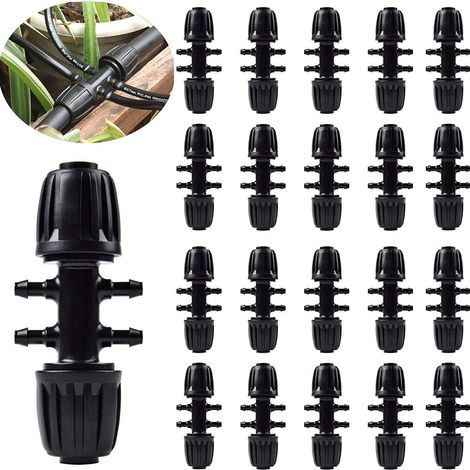 Kalolary Lot de 20 raccords pour tuyau d'irrigation de jardin, irrigation goutte à goutte, embout cannelé KLB (1/5)