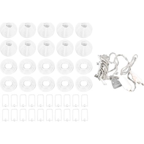 Guirlande lumineuse 20 LED 3m, mini lumière chaude en nylon, suspension pour décoration chambre fête festival, prise UE 3V-240V (1/5)