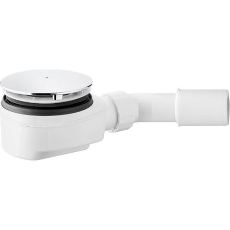 Schläfer 4397005 Sifone Piatto Doccia Piletta di Scarico per Piatto Doccia Sifonata Ispezionabile, per doccia foro diam 90 mm, Tappo Coperchio Cromato Tubo di scarico diam 40/50 mm