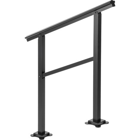 Garde-corps extérieur aluminium, charge max 74,8 kg, pour escaliers 2-3 marches, inclinaison 0-50°, dimensions 91,4x88,9 cm, kit visserie inclus. (1/5)