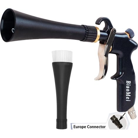 Pistola ad aria compressa per la pulizia degli interni dell'auto Pistola Tornado Strumento di pulizia dei dettagli dell'auto ad alta pressione con ugello