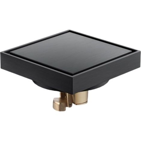 Siphon de sol invisible avec clapet anti-retour carrelé pour salle de bain et douche, anti-refoulement et anti-odeurs, gris. (1/4)