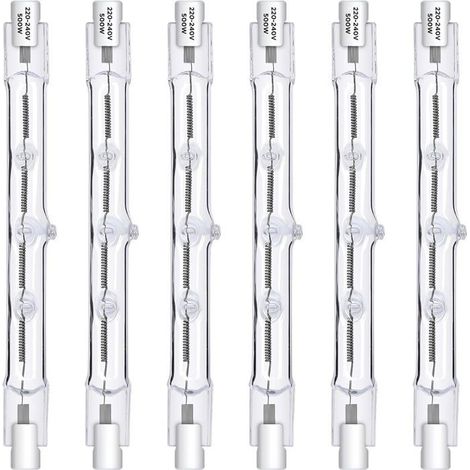 Ampoule halogène R7S 118 mm 500 W blanc chaud à intensité variable et haute luminosité pour lampadaires et usage extérieur (paquet) (1/5)