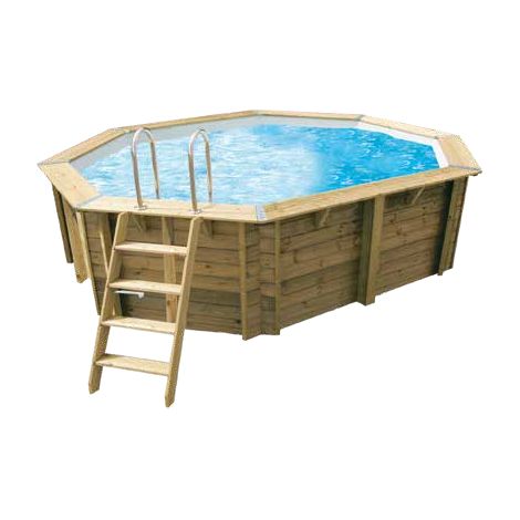 Piscine bois Ubbink Azura Bleu 300X400 - H120cm Bleu