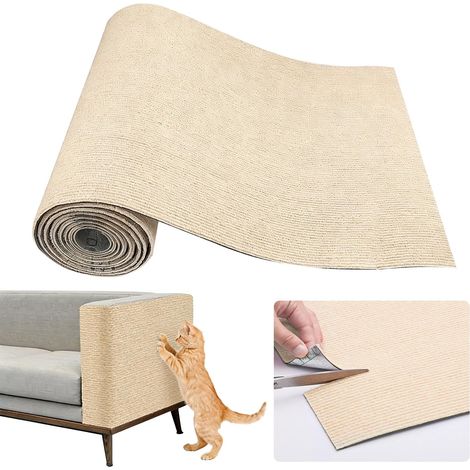 40×200cm Tapis à Griffer Autocollant Découpable de Protection Griffes,Tapis Anti-Dérapant pour Chat à Découper,Remplacement de Griffoir avec Motif D'Écorce,Anti-Rayures pour Meubles et Murs (1/5)