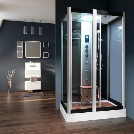 Vidalux Serenity Steam Shower 1200 x 900-Black