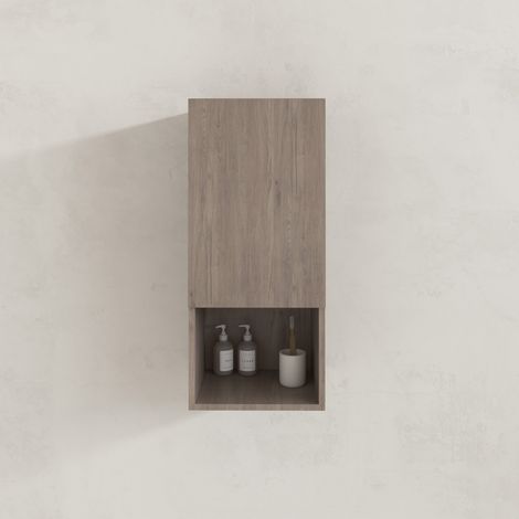 Colonna contenitore in rovere celtico - Anta e nicchia - 35x80x32,5 cm