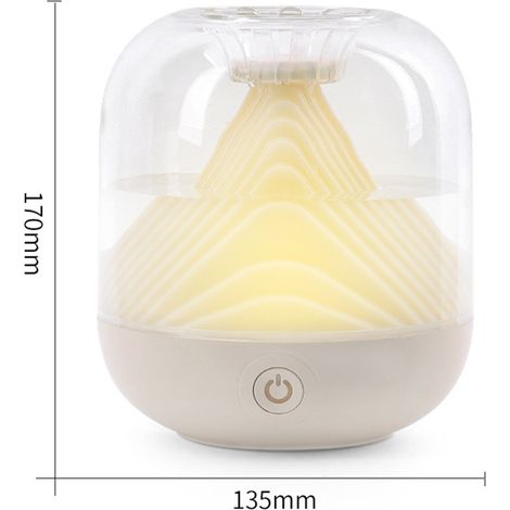 Mini humidificador – Lámpara difusora USB con 1800 mAh para aromaterapia – Capacidad de 700 ml – Purificador de aire con iluminación ambiental – ABS – Blanco/Verde (1/5)