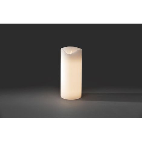 LED ECHTWACHSKERZE, WEIß,BATT. AN/AUS SCHALTER,W, W DIODEN