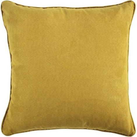Coussin d'allaitement en suédine jaune 40x40 – 100% polyester – Entretien facile avec aspirateur ou chiffon humide – Thedecofactory (1/5)