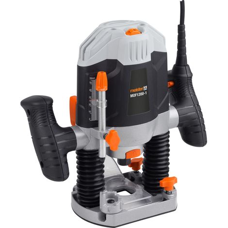 Meister Oberfräse 1200 W, MOF1200-1 - Drehzahlregelung - Spindelarretierung - Staubabsaugung