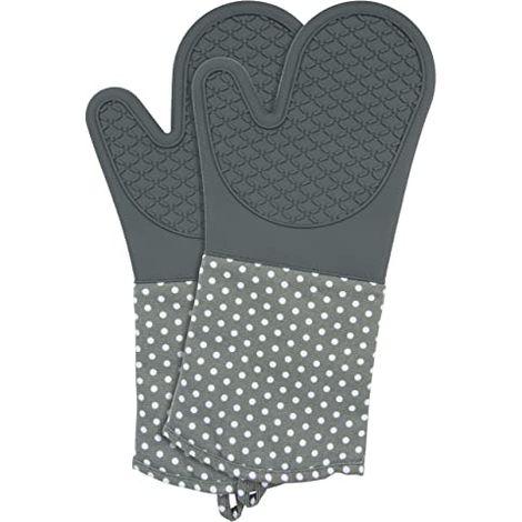 Gants de cuisine Silicone gris 1 paire Gris (1/4)