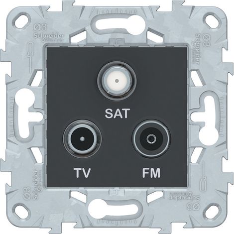 Prise TV/SAT/FM 1 entrée - anthracite - Unica - Schneider