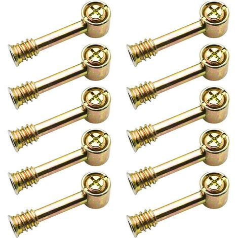 10 Stück exzentrische Hammermuttern, Schraubensicherungsmuttern für Möbelplattenverbindungen, Schrankschubladen, Küchenschränke (1/5)