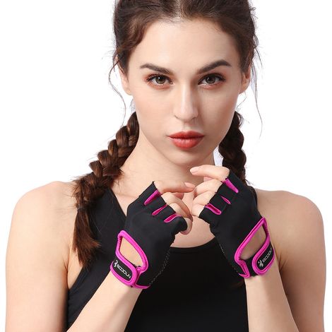 Gants de fitness Boton multicolores pour hommes et femmes, respirants et résistants à l'usure, idéaux pour l'entraînement avec haltères et haltères, couleur violette, taille S. (1/5)