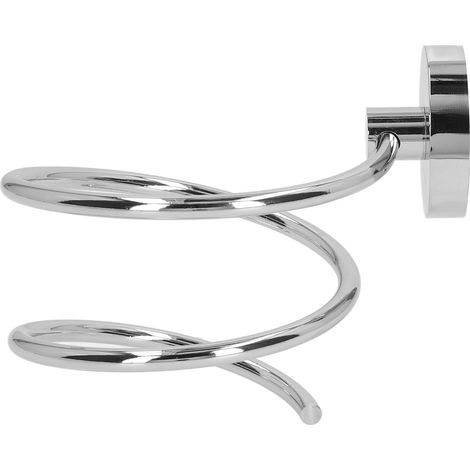 Sèche-cheveux mural en acier inoxydable 304, support de rangement pour salle de bain, chromé, fixé au mur (1/5)