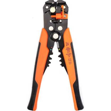 8" selbstjustierender automatischer Abisolierer zum Abisolieren, Schneiden und Crimpen von Kabeln mit einem Querschnitt von 10-24 AWG (0,2-6,0 mm²) - AquaForge