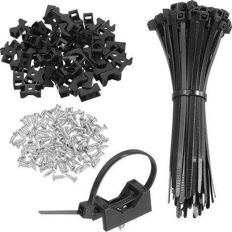 100pcs Supports De Selle Pour Attaches Cables 30mm Noir (1/5)