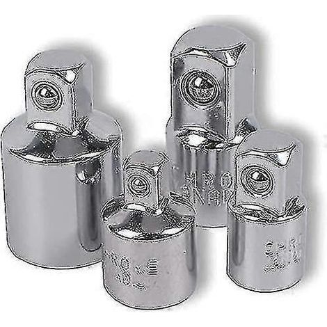 Adaptateurs à cliquet (lot de 4) : adaptateurs pour douilles à cliquet 1/2" vers 3/8", 3/8" vers 1/2", 1/4" vers 3/8", 3/8" vers 1/4", réducteurs pour douilles et embouts. (1/5)