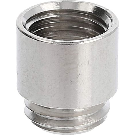 Zwischenstutzen M/M M12x1,5 MSR-M12 kurz rund Messing (CuZn) vernickelt Anschlussgewinde 5,0mm - 1 Stück (1/2)
