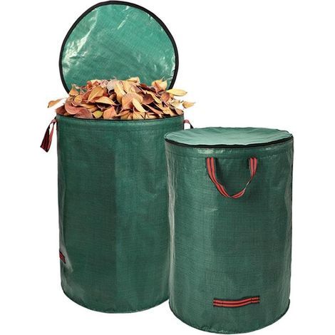 Wiederverwendbare Gartenabfallsäcke – 120-Liter-Gartenabfallbehälter mit Deckel, großer Sack für Laub (1/5)