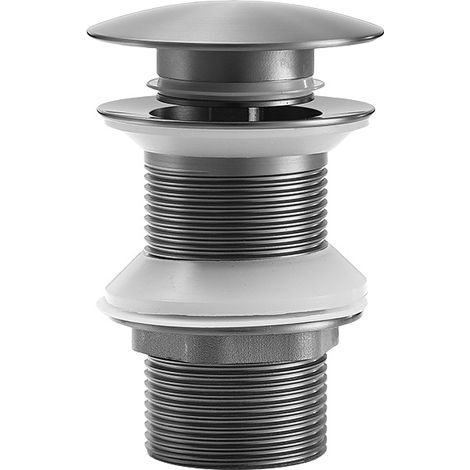 Sink Drain with Overflow Matte Black, Chonphan Universal G1 1/4 Brass Pop-up Valve Pop-Up Valve for Wash Basin, Click-Clack, Tool-Free Installation (No Water Leak, No Rust)） (1/3)