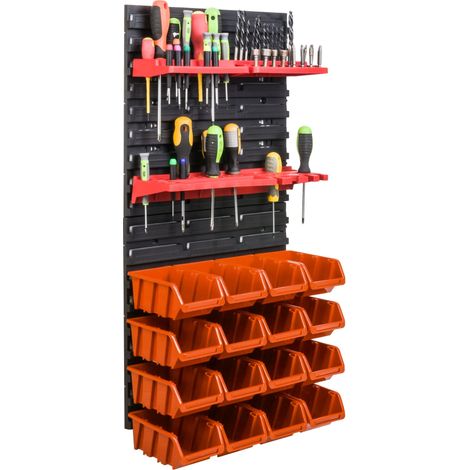 Panneau à outils d'atelier 78x39 cm + 16 plateaux (1/5)