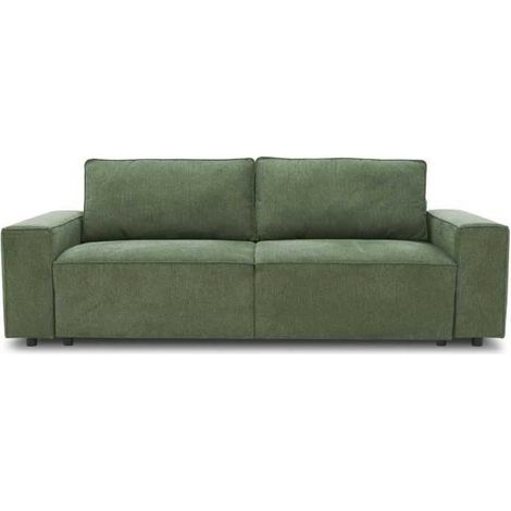 3-Sitzer Schlafsofa - Loft Olive Stoff - Stauraum - 239 x 117 x 65 cm - KEINE