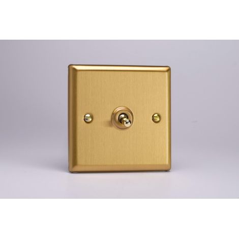 Varilight 1-Gang 10A Toggle Switch - Brushed Brass Finish (1/2)