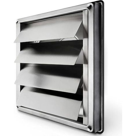 Grille Ventilation 150 Mm Automatique Grille De Hotte Résistant Aux Intempéries/Mesure Carrée 184x184mm / Aeration Inox (1/4)