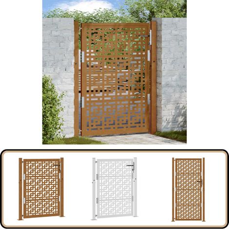 vidaXL Gartentor 105x130 cm Wetterfester Stahl Kreuz-Design