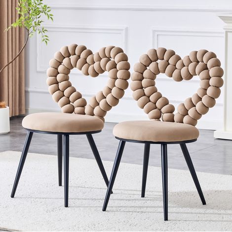 sedia sala da pranzo coppia velluto camel design OKMYHOME (1/5)