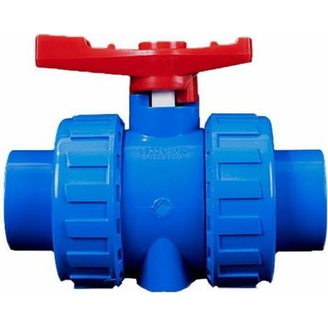 Vanne à boisseau sphérique en PVC 2 voies Soudure au solvant (colle) et BSP (fileté) pour raccord de tuyau d'alimentation en eau,DN20 (25 mm) (1/4)