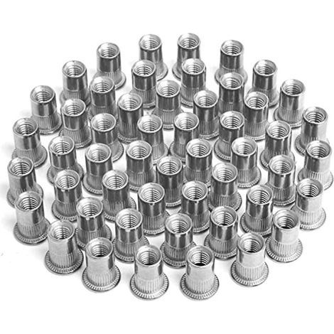 100 pezzi di dadi a rivetto M4 M5 M6 M8, dadi a rivetto con inserto filettato, dadi a rivetto in acciaio inossidabile, utilizzati per la decorazione di mobili e riparazioni artigianali. (1/4)